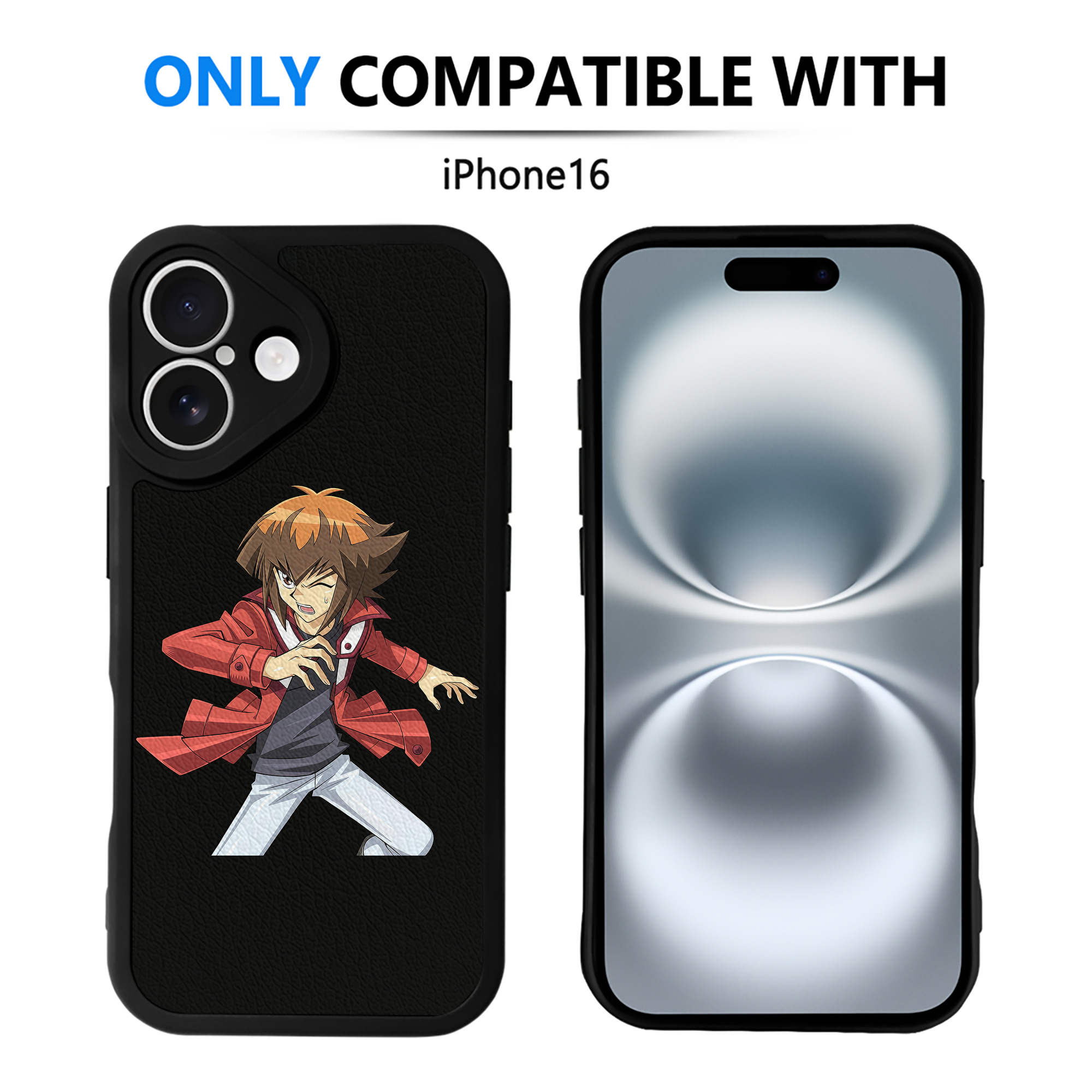 （画像用） 遊☆戯☆王 Yu-Gi-Oh! 【iPhone 16シリーズ対応】シリコンスマホケース（レザー調） 材質：シリコン